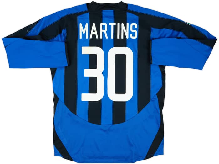 2003-04 Inter Milan Match Issue Home L/S Shirt Martins #30