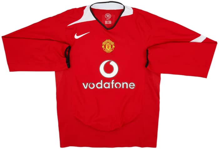 2004-06 Manchester United Home L/S Shirt J.S.Park #13 - 7/10 - (M)