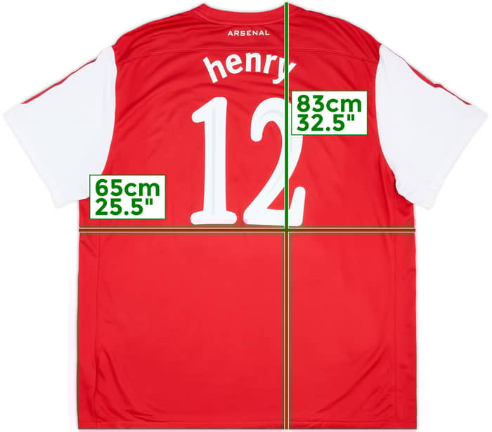 2011-12 Arsenal Home Shirt Henry #12 - 8/10 - (3XL)