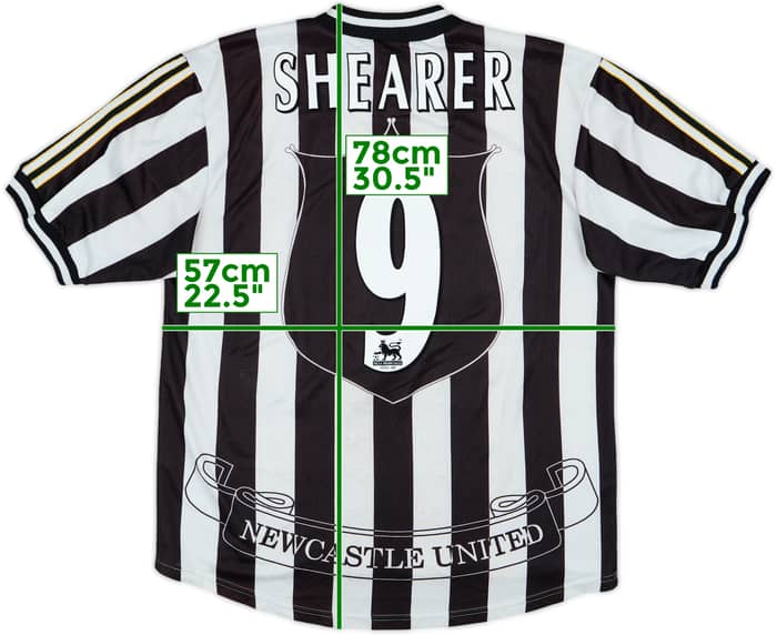1997-99 Newcastle Home Shirt Shearer #9 - 6/10 - (L)