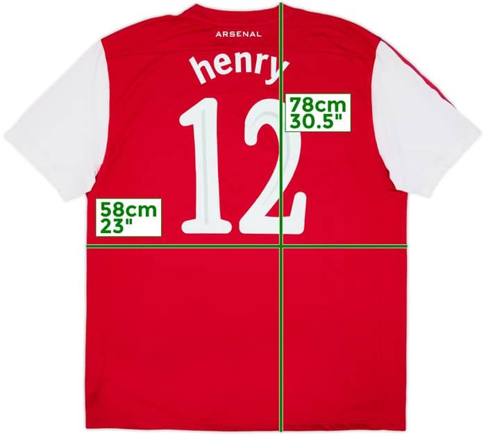 2011-12 Arsenal Home Shirt Henry #12 - 6/10 - (XL)