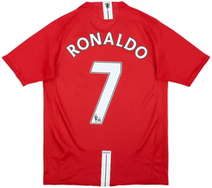 2007-09 Manchester United Home Shirt Ronaldo #7 - 8/10 - (XL.Boys)