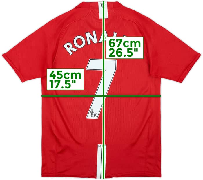 2007-09 Manchester United Home Shirt Ronaldo #7 - 8/10 - (XL.Boys)