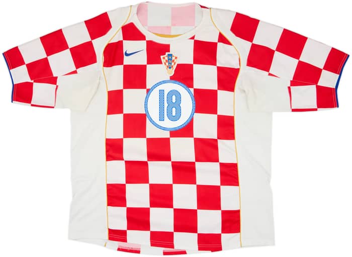 Camiseta de local de Croacia 2004-06 Olic #18 - 6/10 - (XXL)