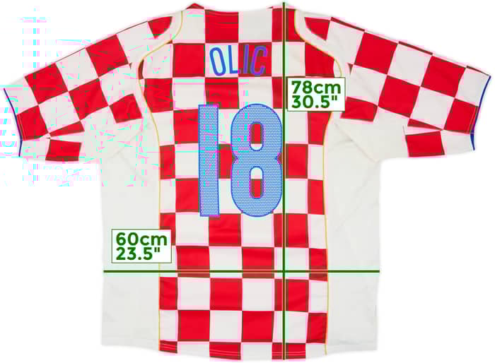 Camiseta de local de Croacia 2004-06 Olic #18 - 6/10 - (XXL)