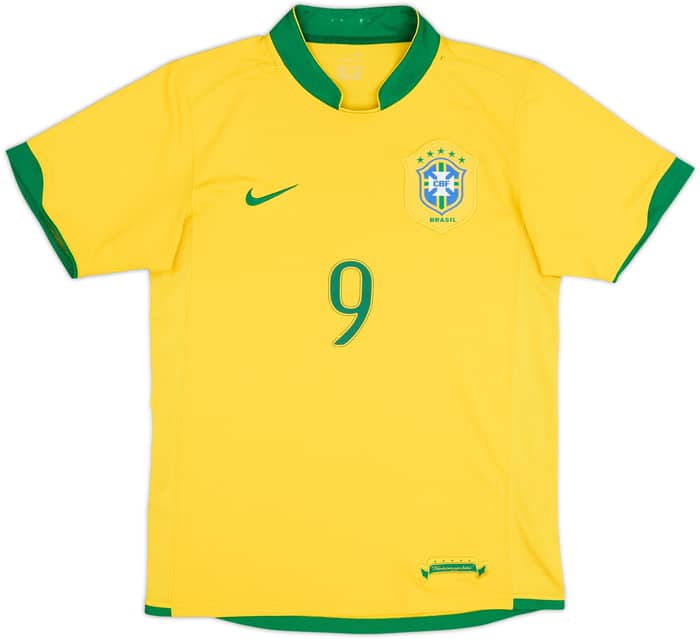 2006-08 Brazil Home Shirt Ronaldo #9 - 7/10 - (S)