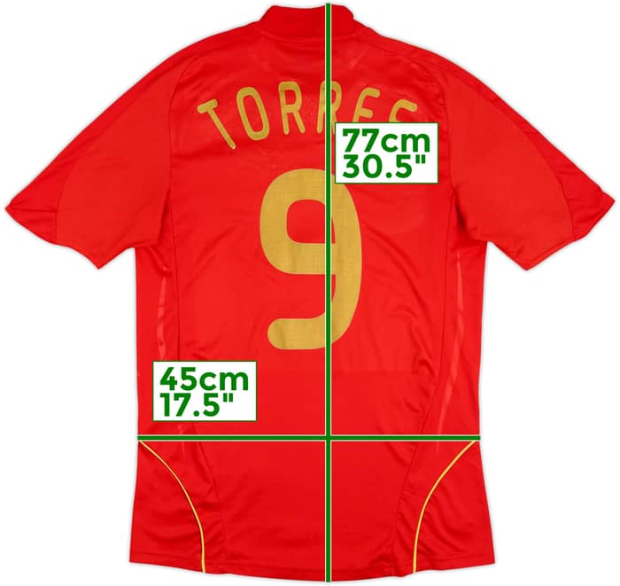 2007-09 Spain Home Shirt Torres #9 - 6/10 - (S)