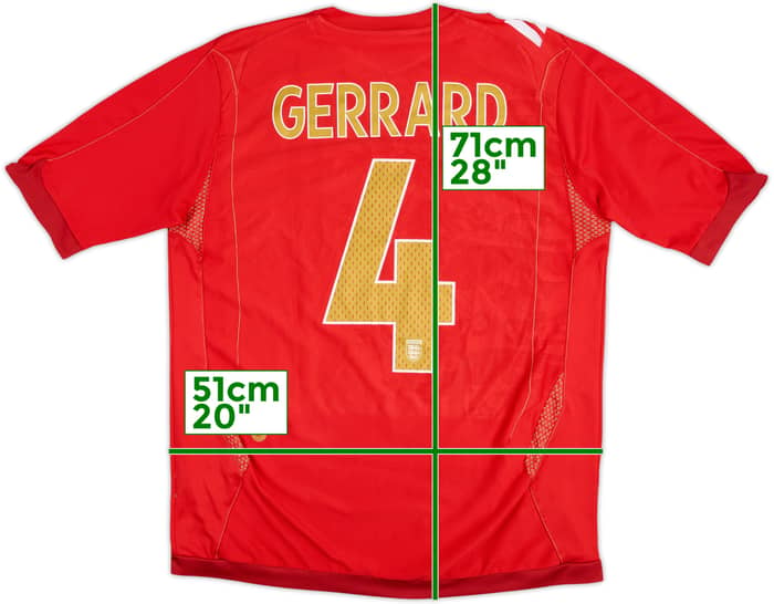 2006-08 England Away Shirt Gerrard #4 - 4/10 - (M)