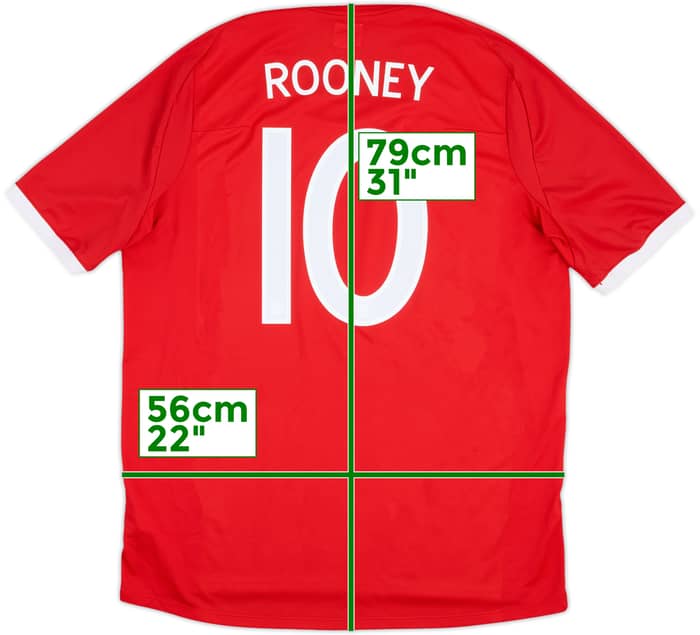 2010-11 England Away Shirt Rooney #10 - 8/10 - (L)