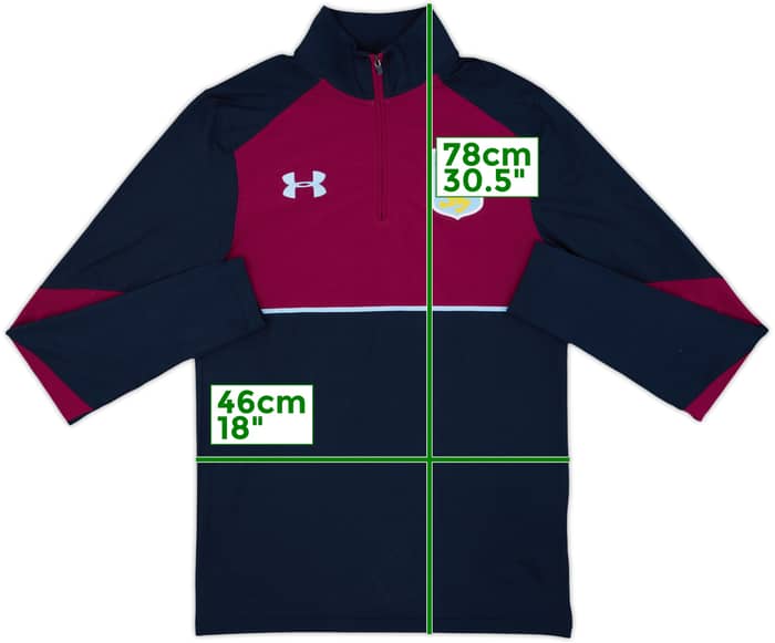 2016-17 Aston Villa Under Armour 1/4 Zip Top de entrenamiento - 9/10 - (S)