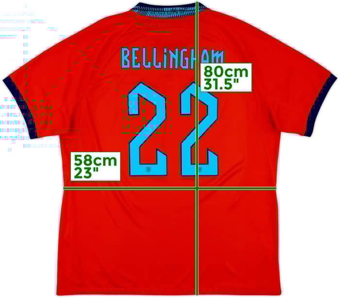 2022-23 England Away Shirt Bellingham #22 - 9/10 - (XL)