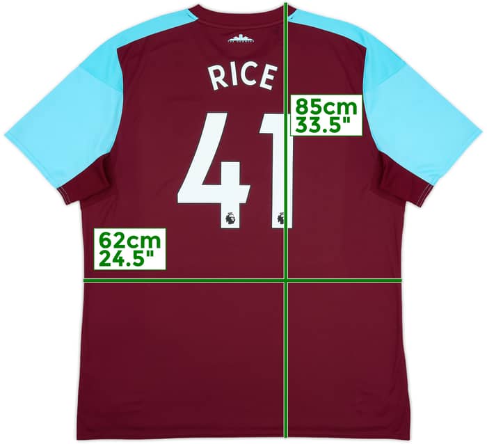 2017-18 West Ham Home Shirt Rice #41 - 8/10 - (3XL)