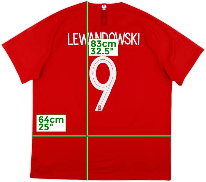 2018-19 Poland Away Shirt Lewandowski #9 - 8/10 - (XXL)
