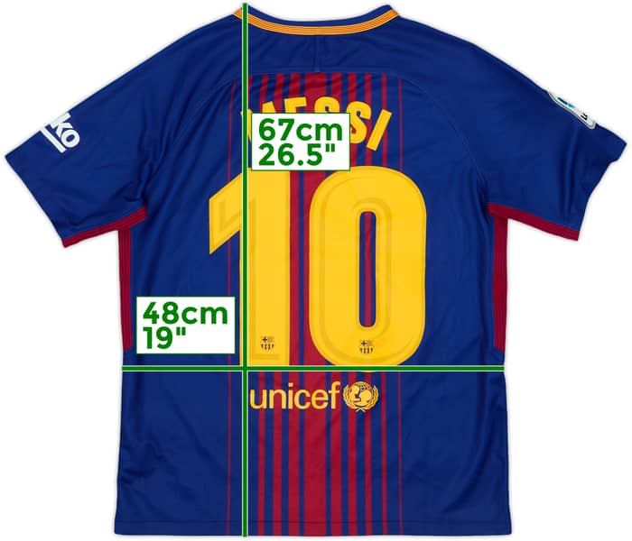 2017-18 Barcelona Home Shirt Messi #10 - 8/10 - (XL.Boys)