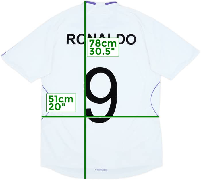 2007-08 Real Madrid Home Shirt Ronaldo #9 - 8/10 - (M)