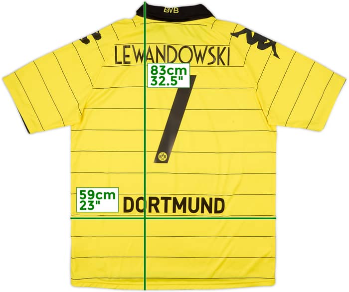 2010-11 Borussia Dortmund Home Shirt Lewandowski #7 - 9/10 - (XL)
