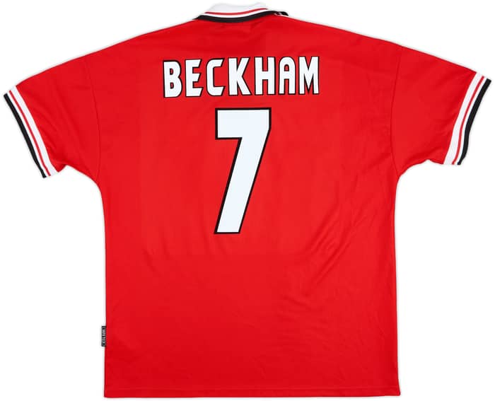 1998-00 Manchester United Home Shirt Beckham #7 - 9/10 - (XL)