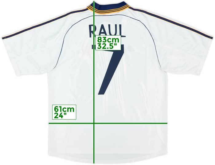 1998-00 Real Madrid Home Shirt Raul #7 - 8/10 - (XL)