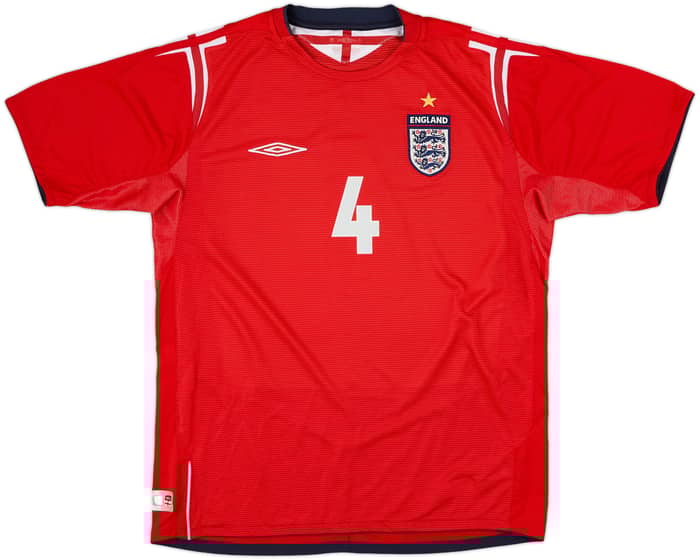 2004-06 England Away Shirt Gerrard #4 - 6/10 - (L)