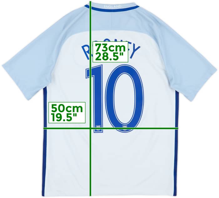 2016-17 England Home Shirt Rooney #10 - 7/10 - (M)