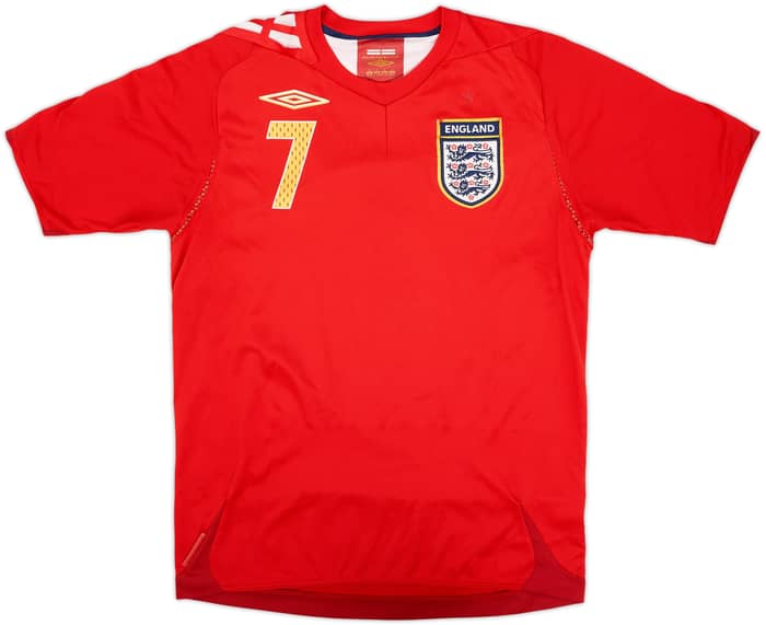 2006-08 England Away Shirt Beckham #7 - 5/10 - (S)