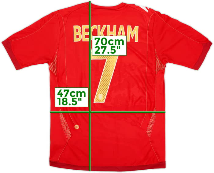 2006-08 England Away Shirt Beckham #7 - 5/10 - (S)