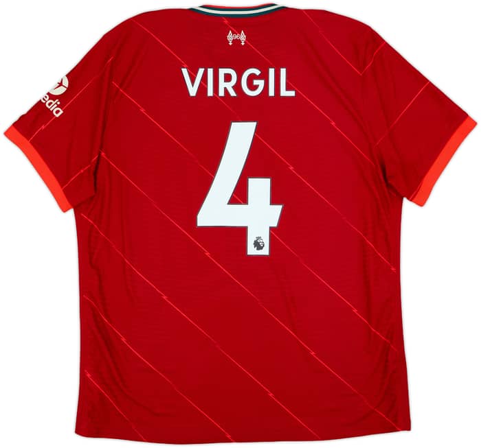 2021-22 Liverpool Authentic Home Shirt Virgil #4 - 10/10 - (XL)