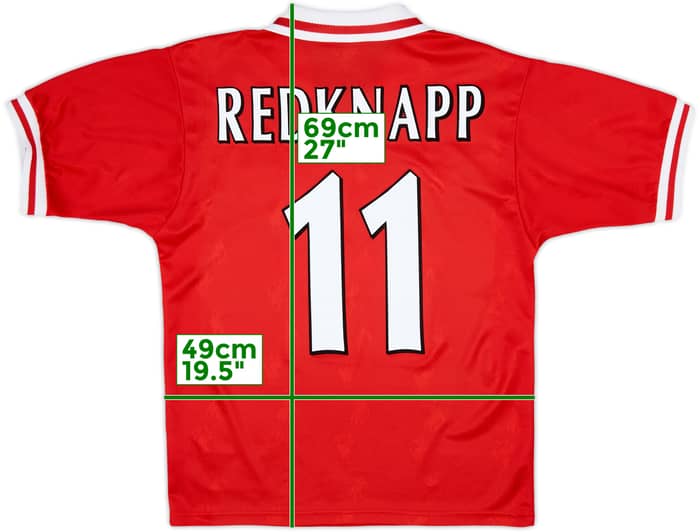 1996-98 Liverpool Home Shirt Redknapp #11 - 8/10 - (S)