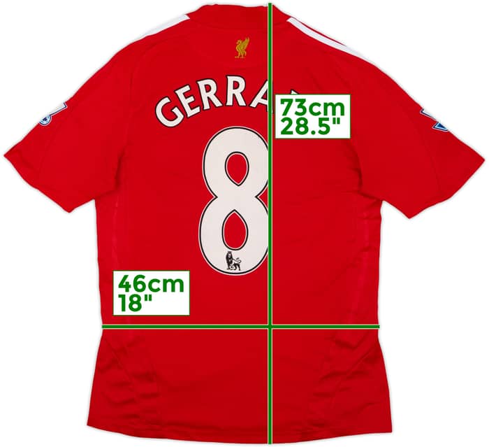 2008-10 Liverpool Home Shirt Gerrard #8 - 8/10 - (S)