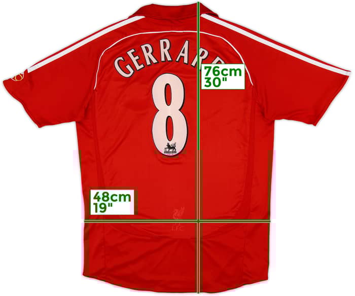 2006-08 Liverpool Home Shirt Gerrard #8 - 8/10 - (M)