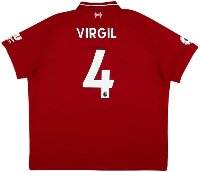 2018-19 Liverpool Home Shirt Virgil #4 - 6/10 - (XXL)
