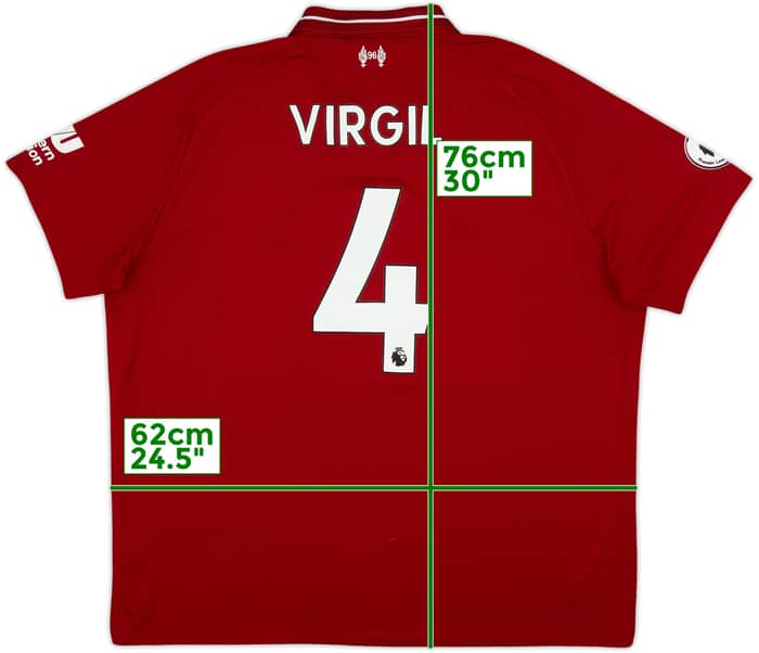 2018-19 Liverpool Home Shirt Virgil #4 - 6/10 - (XXL)