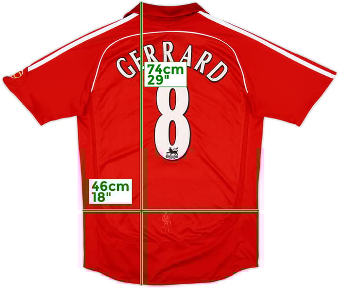 2006-08 Liverpool Home Shirt Gerrard #8 - 7/10 - (S)