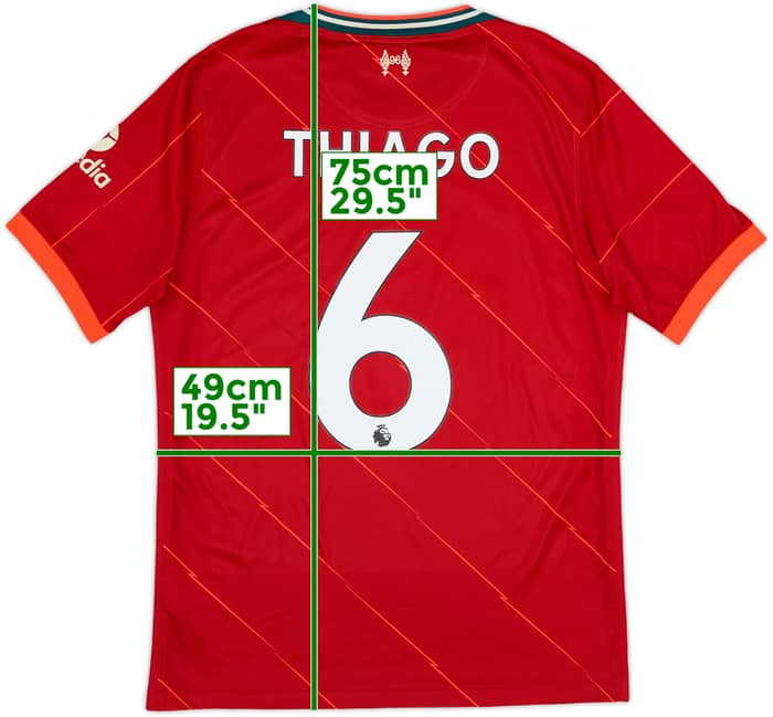 2021-22 Liverpool Home Shirt Thiago #6 - 9/10 - (M)