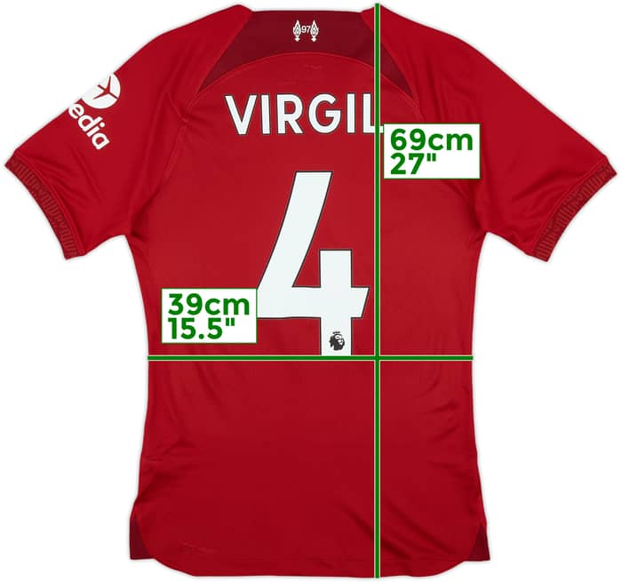 2022-23 Liverpool Authentic Home Shirt Virgil #4 - 8/10 - (Women's S)