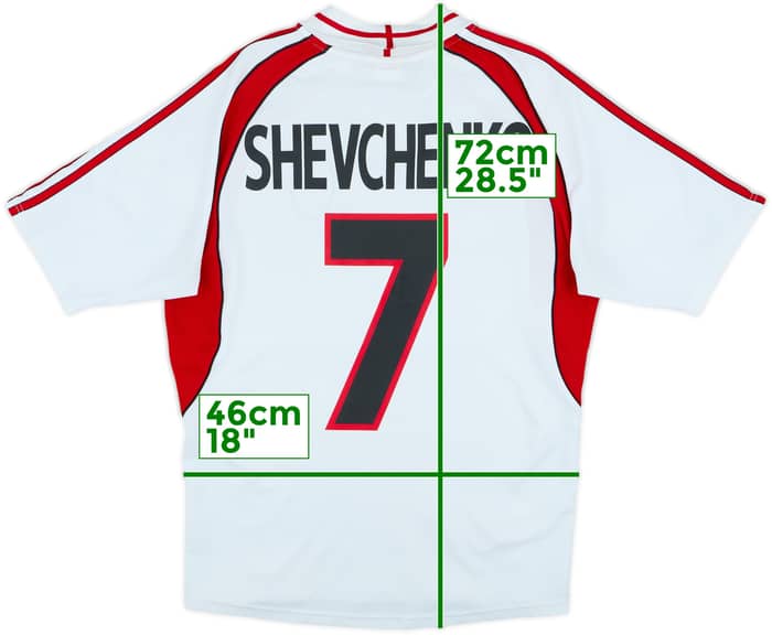 2000-02 AC Milan Away Shirt Shevchenko #7 - 7/10 - (S)