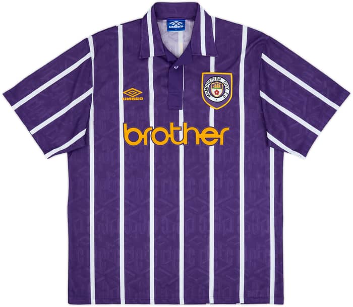 1993-94 Manchester City Away Shirt Quinn #9 - 9/10 - (XL)