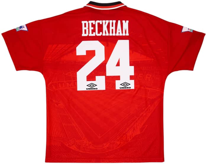 1994-96 Manchester United Home Shirt Beckham #24 - 8/10 - (XL)