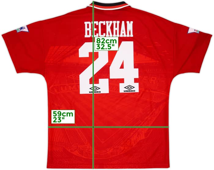 1994-96 Manchester United Home Shirt Beckham #24 - 8/10 - (XL)