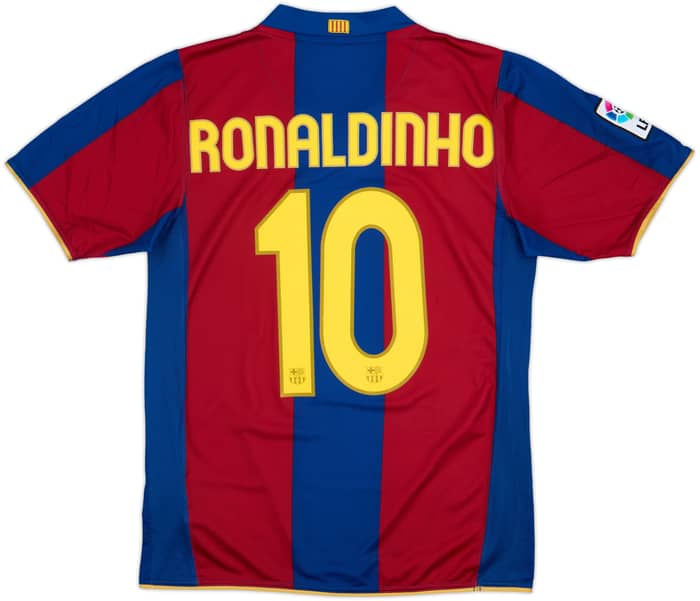 2007-08 Barcelona Home Shirt Ronaldinho #10 - 8/10 - (S)