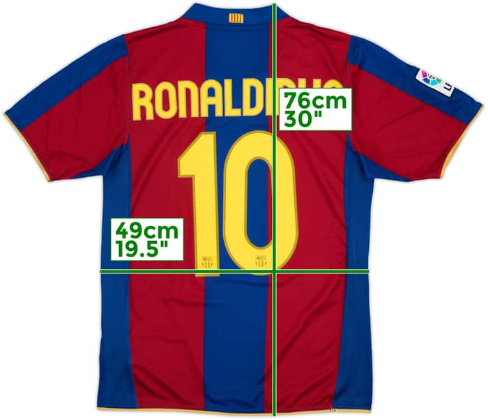 2007-08 Barcelona Home Shirt Ronaldinho #10 - 8/10 - (S)
