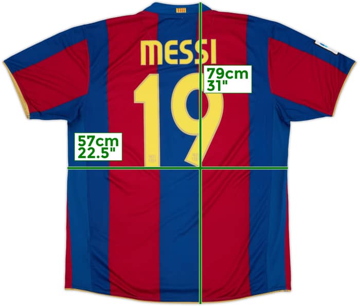 2007-08 Barcelona Home Shirt Messi #19 - 7/10 - (XL)