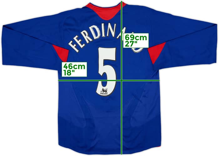 2005-06 Manchester United Away L/S Shirt Ferdinand #5 - 5/10 - (S)