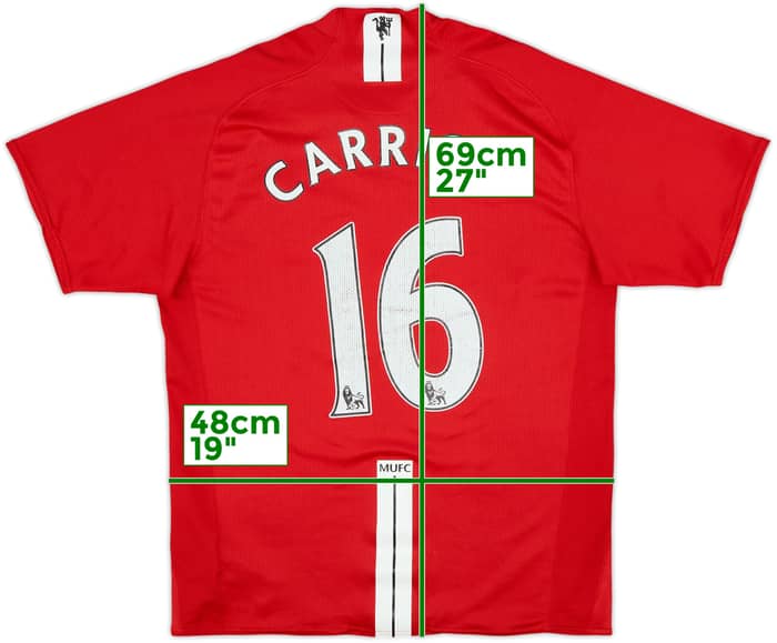 2007-09 Manchester United Home Shirt Carrick #16 - 6/10 - (M)