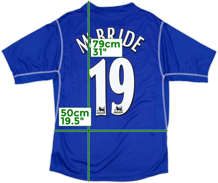 2002-03 Everton Home Shirt Mcbride #19 - 9/10 - (L)