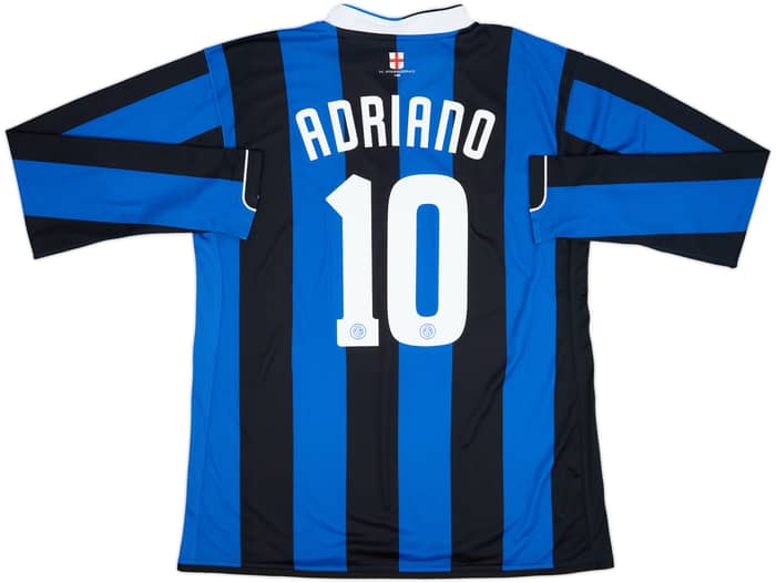 Camiseta de local versión jugador L/S del Inter Milan 2006-07 Adriano #10 - 8/10 - (XXL)