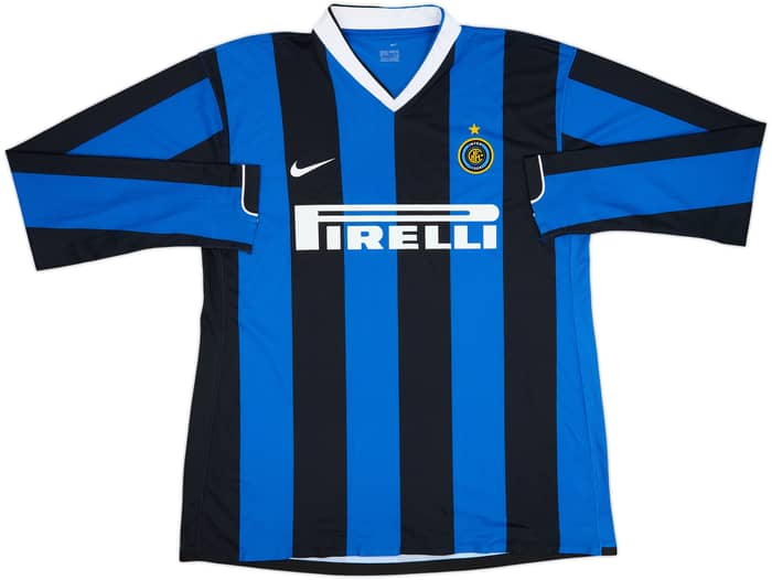 Camiseta de local versión jugador L/S del Inter Milan 2006-07 Adriano #10 - 8/10 - (XXL)