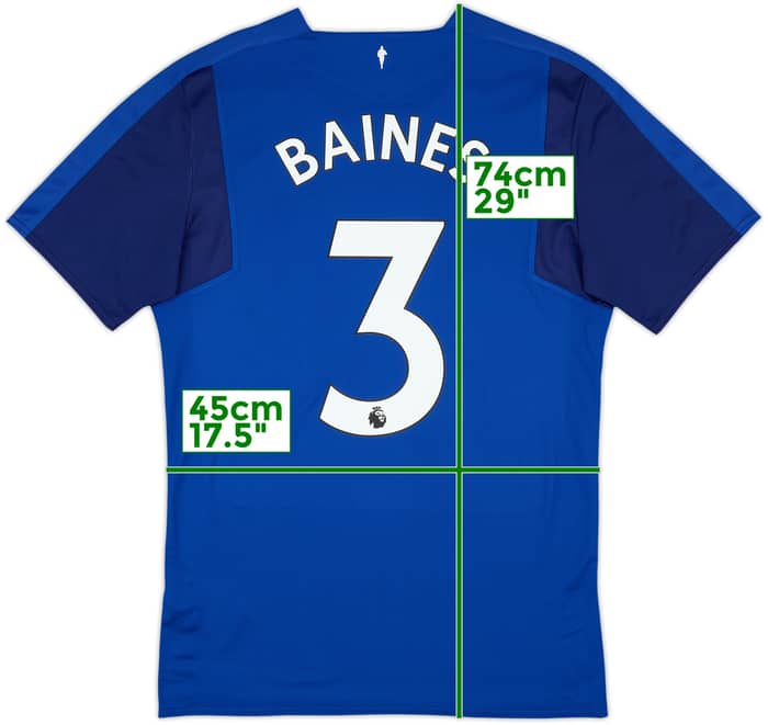 2017-18 Everton Home Shirt Baines #3 - 10/10 - (M)