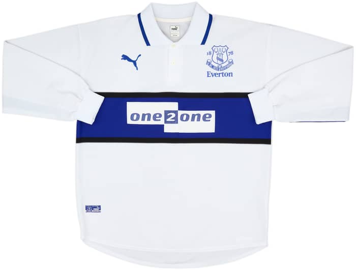 2000-01 Everton Third L/S Shirt Gascoigne #18 - 8/10 - (L)