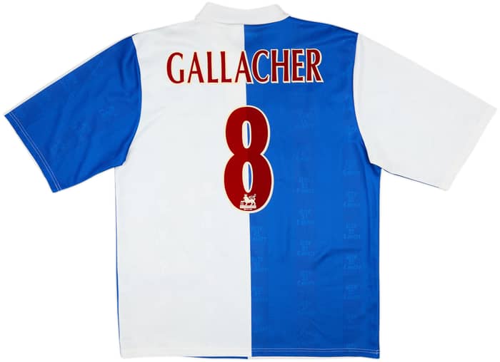 1996-98 Blackburn Home Shirt Gallacher #8 - 9/10 - (XL)